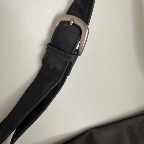 Kenneth Cole Reaction Black Messenger Laptop Bag 14.6” Satin PVC Organizer - Picture 7 of 16